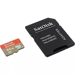 Карта пам'яті SanDisk microSDXC 64GB Extreme Class 10 UHS-I U3 V30 + SD-адаптер (SDSQXVF-064G-GN6AA) - мініатюра 2