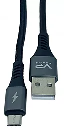 USB Кабель Veron MV09 Nylon 12w 2.4a 2m micro USB cable black - мініатюра 4