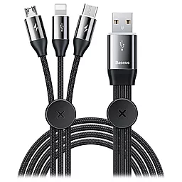 Кабель USB Baseus Car Co-sharing 3.5A 3-in-1 USB to Type-C/Lightning/micro USB cable black (CAMLT-F1X0)