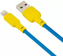 Кабель Gelius GP-UCN001L Full Silicon USB-A - Lightning 18w 2.4a 1.2м cable Blue / Yellow - фото Кабель Gelius GP-UCN001L Full Silicon USB-A - Lightning 18w 2.4a 1.2м cable Blue / Yellow