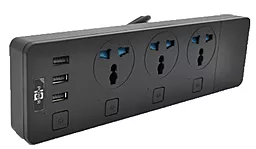 Мережевий фільтр (подовжувач) Voltronic ТВ-Т11/19740 3USB 3роз 2м чорний