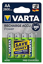 Акумулятор Varta AA (R6) Rechargeable Accu Power (2600mAh) Ni-MH 4шт (05716101404)