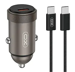 Автомобильное зарядное устройство XO CC70 30w PD USB-C port car charger Metal Single + USB-C to USB-C cable black - фото Автомобильное зарядное устройство XO CC70 30w PD USB-C port car charger Metal Single + USB-C to USB-C cable black