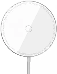 Беспроводное (индукционное) зарядное устройство быстрой QI зарядки Baseus Simple Mini Magnetic Wireless Charger 15W White (WXJK-F02) - миниатюра 2