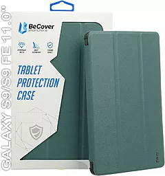 Чехол для планшета BeCover Smart Case для Samsung Galaxy Tab S9, S9 FE 11.0" Dark Green (710410) - фото Чехол для планшета BeCover Smart Case для Samsung Galaxy Tab S9, S9 FE 11.0" Dark Green (710410)