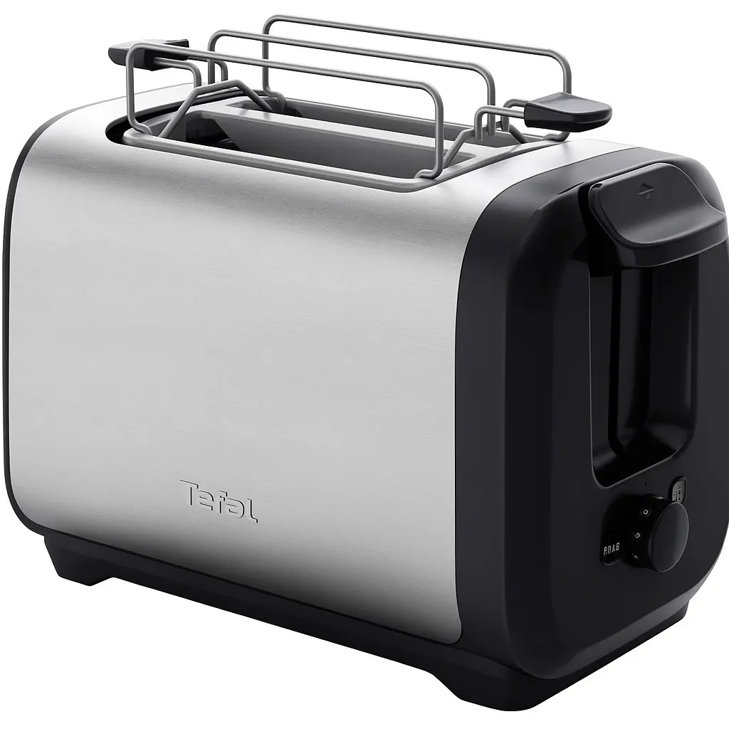 Тостер Tefal Subito 1100Вт, розморожування, щипці, нерж. сталь, чорний - фото 1