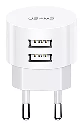Сетевое зарядное устройство Usams T20 2.1a 2xUSB-A ports charger white (US-CC080) - фото Сетевое зарядное устройство Usams T20 2.1a 2xUSB-A ports charger white (US-CC080)