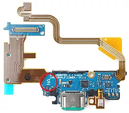 Нижняя плата LG G7 ThinQ G710EM / Q9 Q925 версия USA с разъемом зарядки, с микросхемой и микрофоном, Original