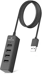 USB-A хаб REAL-EL HQ-174 (EL123110006) Black - мініатюра 2