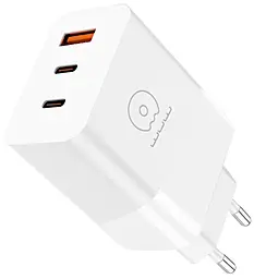 Сетевое зарядное устройство WUW C157 65w GaN PD 2xUSB-C/USB-A ports charger white - фото Сетевое зарядное устройство WUW C157 65w GaN PD 2xUSB-C/USB-A ports charger white