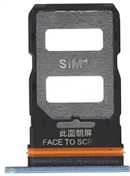 Держатель (лоток) Сим карты Xiaomi Redmi Note 12 Pro 5G и карты памяти Dual SIM Original Frosted Blue