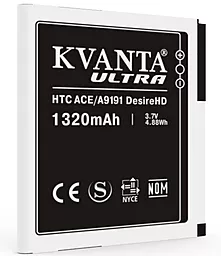 Усиленный аккумулятор HTC Desire HD A9191 / G10 / BD26100 / BA S470 (1320 mAh) KvantaUltra - миниатюра 2