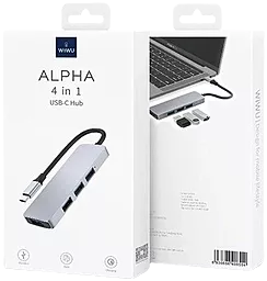 USB Type-C хаб WIWU Alpha 440 PRO grey - миниатюра 3