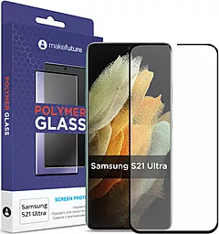 Защитное стекло MAKE Polymer Glass Samsung G998 Galaxy S21 Ultra Black (MGPSS21U)