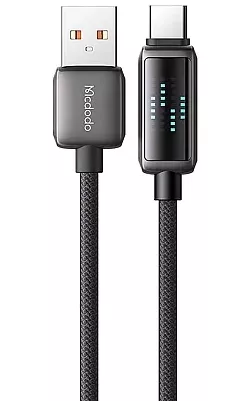 Кабель McDodo LED Display USB-A - Type-C 30w 6a 1.2м cable Black (CA-2350) - фото 1