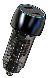 Автомобильное зарядное устройство WUW C283 60w PD 2xUSB-C ports car charger Black - фото Автомобильное зарядное устройство WUW C283 60w PD 2xUSB-C ports car charger Black