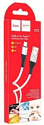Кабель USB Hoco X72 Creator USB Type-C Silicone Charging Data Cable White - миниатюра 3