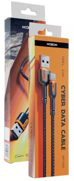 Кабель MOXOM MX-CB52 USB-A - Lightning 12w 2.4a 1м cable Black - фото 2