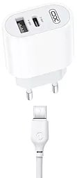 Сетевое зарядное устройство XO L97 2.4a USB-C/USB-A ports charger + USB-C cable white - фото Сетевое зарядное устройство XO L97 2.4a USB-C/USB-A ports charger + USB-C cable white