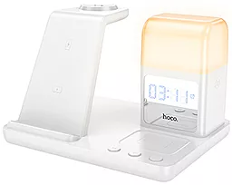 Беспроводная док-станция Hoco CQ9 Crown 3-in-1 15w wireless charger white - фото Беспроводная док-станция Hoco CQ9 Crown 3-in-1 15w wireless charger white