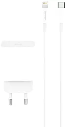 Мережевий зарядний пристрій Denmen DC06 20w PD USB-C ports charger + USB-C to Lightning cable white (DM-DC06L-WH) - фото Мережевий зарядний пристрій Denmen DC06 20w PD USB-C ports charger + USB-C to Lightning cable white (DM-DC06L-WH)