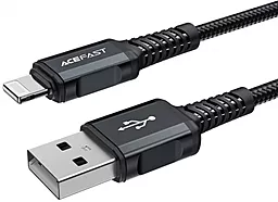 USB Кабель AceFast C4-02 12W 2.4A 1.8M Lightning Cable Black - мініатюра 2