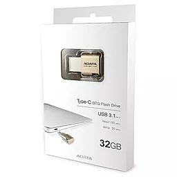 Флешка ADATA 32GB USB 3.1 Gen1 Type-A / Type-C UC350 Gold (AUC350-32G-CGD) - миниатюра 4