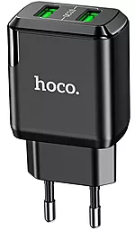 Сетевое зарядное устройство с быстрой зарядкой Hoco N6 Charmer 2USB QC3.0 18W 3A + MicroUSB Cable Black - миниатюра 4