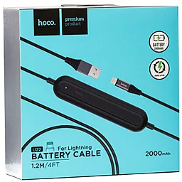 Кабель USB Hoco U22 U Bei Powerbank 2000mAh USB Type-C Cable Black - миниатюра 2