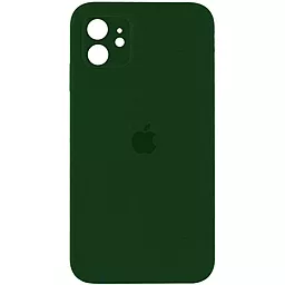Чехол Silicone Case Full Camera Square для Apple iPhone 11 Army Green