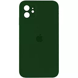 {"ru": "Чехол", "uk": "Чохол"} Silicone Case Full Camera Square для Apple iPhone 11 Army Green