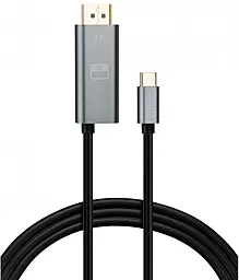 Видеокабель Vinga USB Type-C - DisplayPort v1.2 4k 60hz + USB Type-C female 100w port 1.5m black (VCPVCCD1215PD)