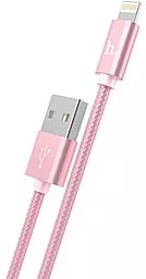 Кабель Hoco X2 Rapid Braided Charging USB-A - Lightning 12w 2.4a 1м cable Rose/Gold