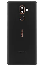 Задняя крышка корпуса Nokia 7 Plus TA-1046 со стеклом камеры Original Black - фото Задняя крышка корпуса Nokia 7 Plus TA-1046 со стеклом камеры Original Black