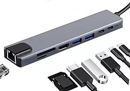 USB Type-C хаб (концентратор) EasyLife 8-in-1 Grey
