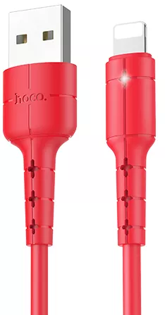 Кабель Hoco X30 Star Charging USB-A - Lightning 10w 1.2м cable Red - фото 2