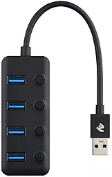 Концентратор (USB хаб) 2E 2E-W1405 1xUSB 2.0, 4xUSB 3.0, 0.25m Black - миниатюра 2