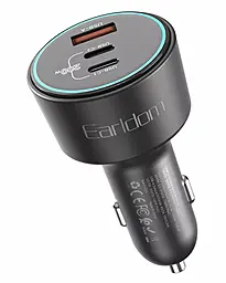 Автомобильное зарядное устройство Earldom ES-CC35 200w PD 2xUSB-C/USB-A ports car charger black - фото Автомобильное зарядное устройство Earldom ES-CC35 200w PD 2xUSB-C/USB-A ports car charger black