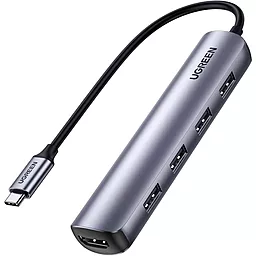 Мультипортовый USB Type-C хаб Ugreen CM417 5-in-1 gray (20197) - фото Мультипортовый USB Type-C хаб Ugreen CM417 5-in-1 gray (20197)