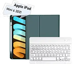 Чехол-книжка BeCover с беспроводной клавиатурой для Apple iPad Mini 6 2021 Dark Green (712987) - фото Чехол-книжка BeCover с беспроводной клавиатурой для Apple iPad Mini 6 2021 Dark Green (712987)