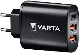 Сетевое зарядное устройство Varta 38W 5.4A 2xUSB-A-1xUSB-C Black (57958101401) - миниатюра 2
