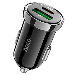 Автомобильное зарядное устройство Hoco Z44 Leading 20w PD USB-C/USB-A ports car charger black