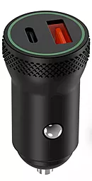 Автомобильное зарядное устройство с быстрой зарядкой XO CC33 18w PD USB-C/USB-A ports car charger black - фото Автомобильное зарядное устройство с быстрой зарядкой XO CC33 18w PD USB-C/USB-A ports car charger black