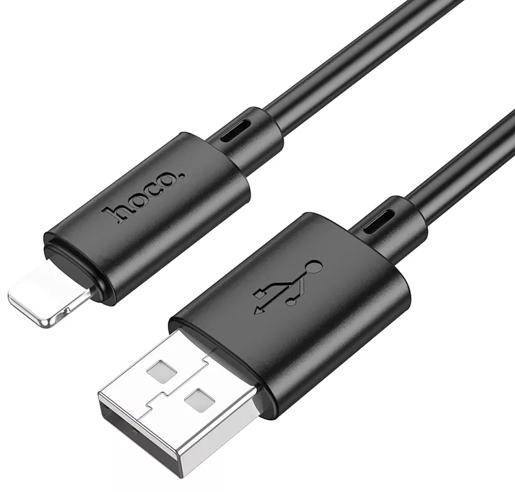 Кабель Hoco X88 Gratified USB-A - Lightning 12w 2.4a 1м cable Black - фото 2