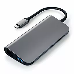 Мультипортовый USB Type-C хаб Satechi USB-C -> USB 3.0/USB Type-C/HDMI/Ethernet/Card Reader/Mini Display port/USB A Space Gray (ST-TCMM8PAM) - миниатюра 4