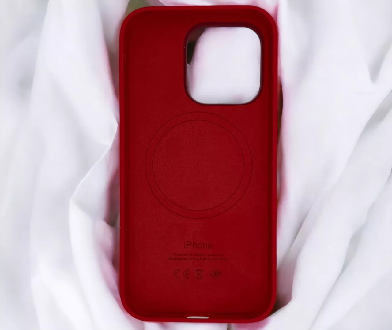 Чехол Silicone Case Full with MagSafe and SplashScreen для Apple iPhone 13 Pro Red - фото 5