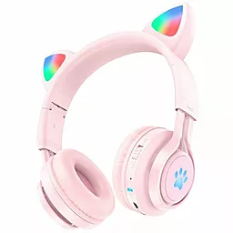 Наушники Hoco W39 Cat Ear Cute Kids Wireless Pink