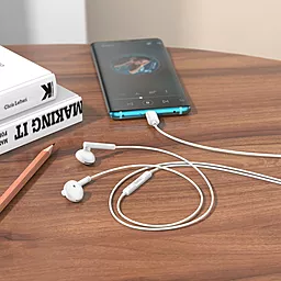 Наушники Hoco M95 Type-C wire-controlled digital earphones White - миниатюра 6