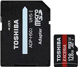 Карта памяти Toshiba microSDXC 128GB Excerial Class 10 UHS-I U3 + SD-адаптер (THN-M302R1280EA)