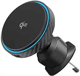 Держатель с беспроводной зарядкой, магнитный Proove Graphite Circle Qi2 15W Black (WHGC15010001) - фото Держатель с беспроводной зарядкой, магнитный Proove Graphite Circle Qi2 15W Black (WHGC15010001)